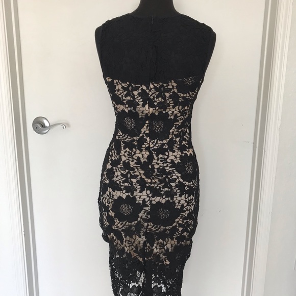 Black Lace Midi Dress - Picture 4 of 5